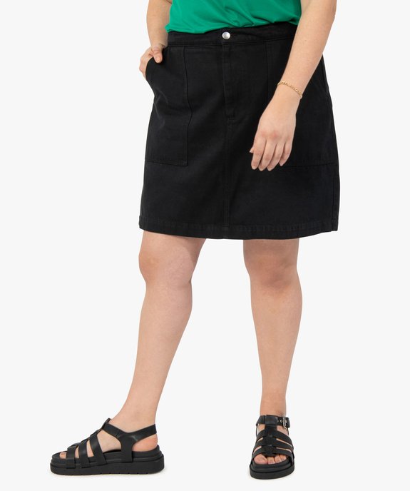 Jupe femme grande taille en toile coupe droite vue1 - GEMO (G TAILLE) - GEMO