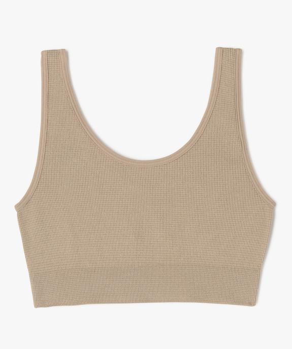 Brassière en maille côtelée à paillettes fille - GEMO 4G FILLE Brassière en maille côtelée à paillettes fille vue1 - GEMO 4G FILLE - GEMO