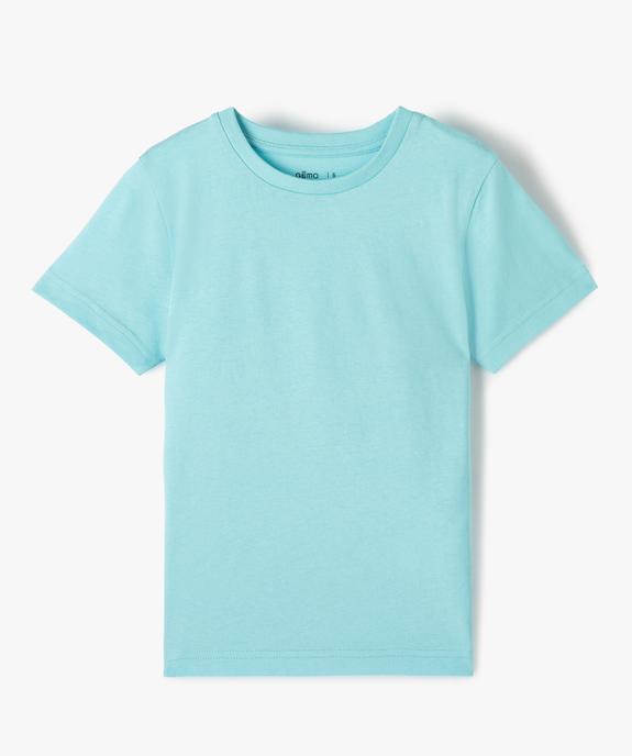 Tee-shirt à manches courtes en coton uni garçon vue1 - GEMO (ENFANT) - GEMO