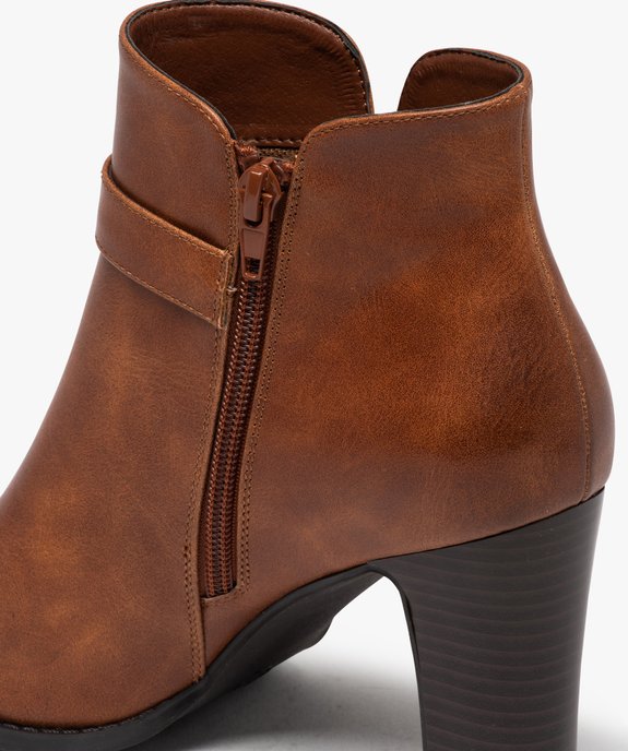 Boots femme unies à talon haut carré avec bride à boucle vue6 - GEMO(URBAIN) - GEMO