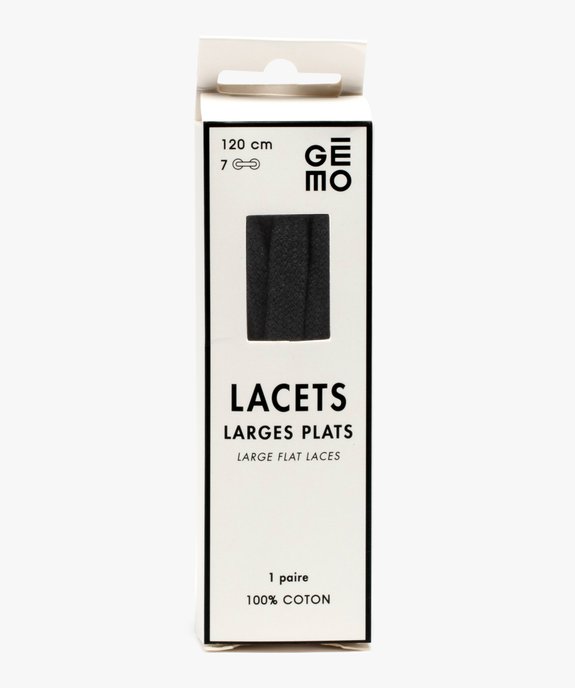 Lacets plats larges unis 120 cm vue1 - GEMO(ENTRETIEN) - GEMO