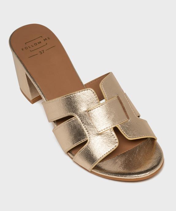 Mules à talon épais métallisées femme - Follow Me vue5 - FOLLOW ME - GEMO