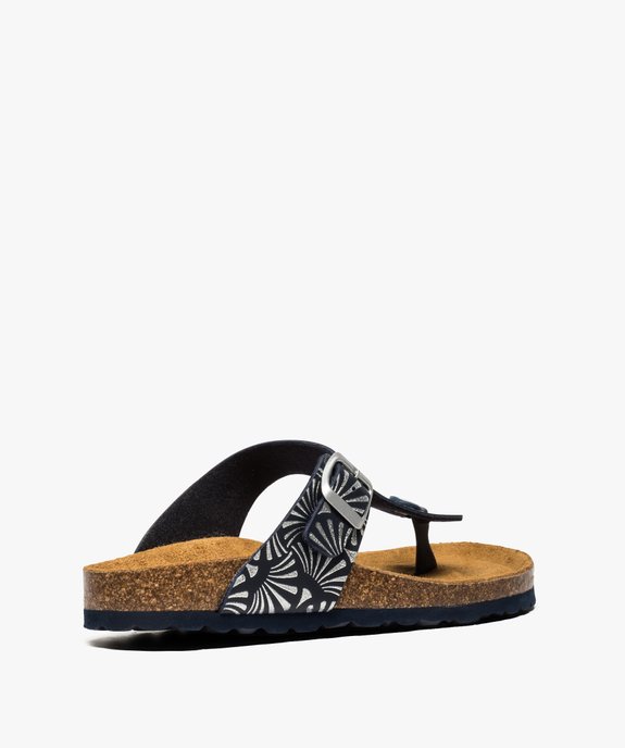 Sandales femme à bride entre-doigts en T et motifs pailletés vue4 - GEMO (CASUAL) - GEMO