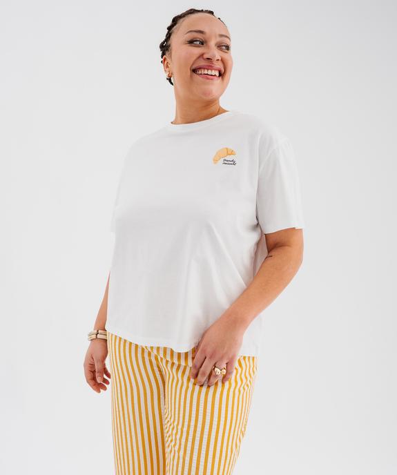 Tee-shirt manches courtes avec motif femme grande taille vue2 - GEMO 4G GT - GEMO