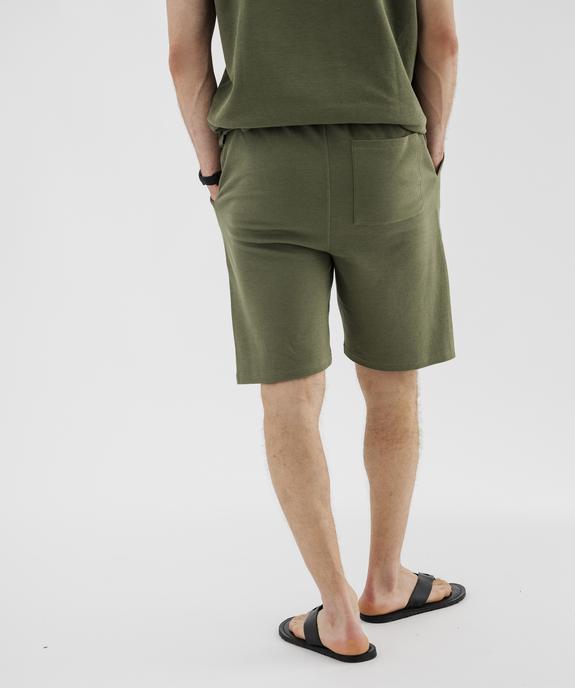 Bermuda en maille de coton texturée homme vue3 - GEMO 4G HOMME - GEMO