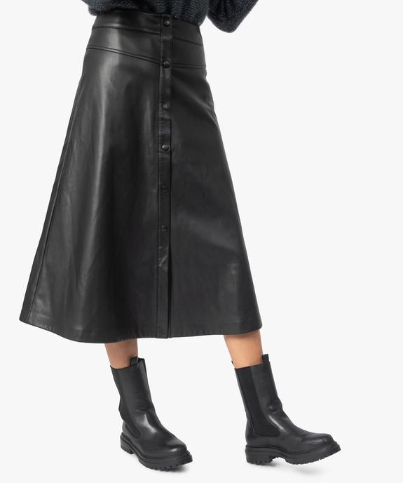 Jupe femme longue fermeture boutons pression vue2 - GEMO(FEMME PAP) - GEMO