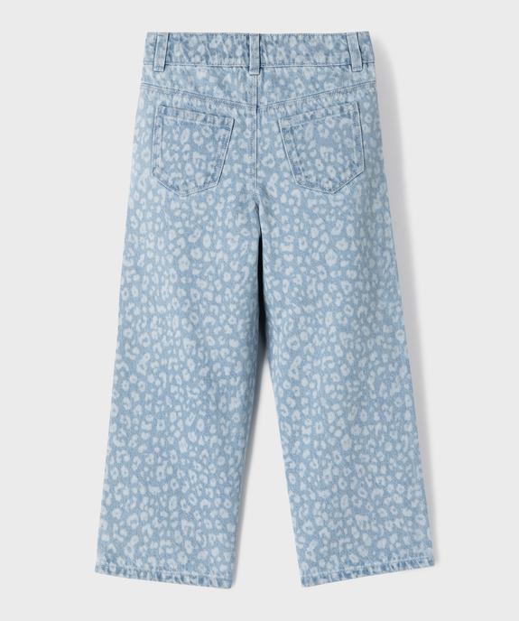 Jean straight à taille réglable en denim à motifs fille vue4 - GEMO (ENFANT) - GEMO