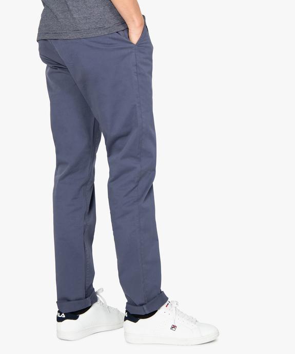 Pantalon chino en coton stretch coupe Slim homme vue3 - GEMO 4G HOMME - GEMO