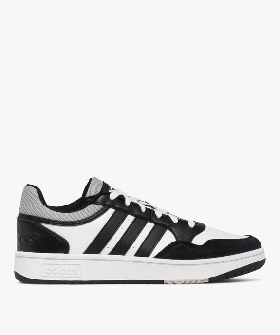 Baskets homme à bandes latérales contrastantes et bout suédé Hoops lo - Adidas vue1 - ADIDAS - GEMO