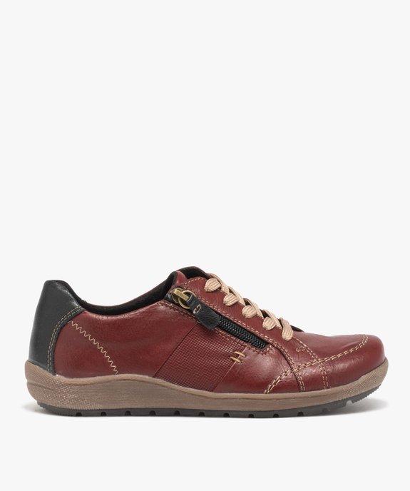 Derbies femme confort dessus uni à zip et à lacets - Softrelax vue1 - SOFTRELAX - GEMO