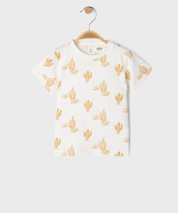Ensemble 2 pièces bébé garçon tee-shirt et salopette en maille vue4 - GEMO(BEBE DEBT) - GEMO