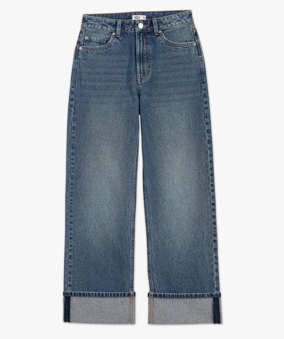 Jean large taille haute à grands revers femme vue4 - GEMO(FEMME PAP) - GEMO
