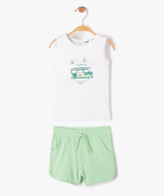Ensemble bébé fille 2 pièces : short + débardeur imprimés vue1 - GEMO(BEBE DEBT) - GEMO