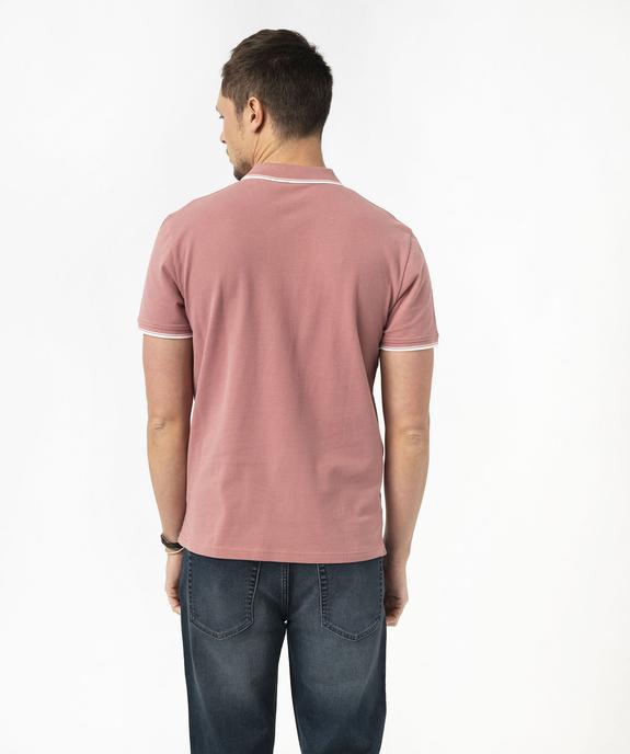 Polo à manches courtes et finitions fantaisie homme vue3 - GEMO 4G HOMME - GEMO