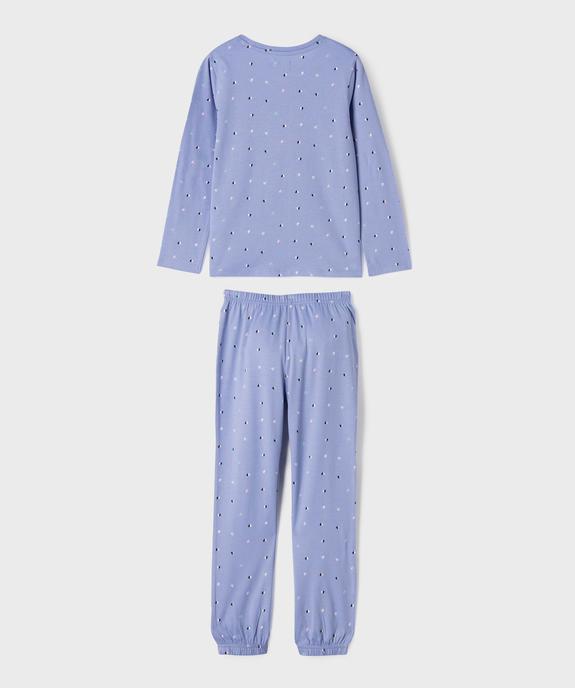 Pyjama en coton avec motifs coeurs fille vue3 - GEMO 4G FILLE - GEMO