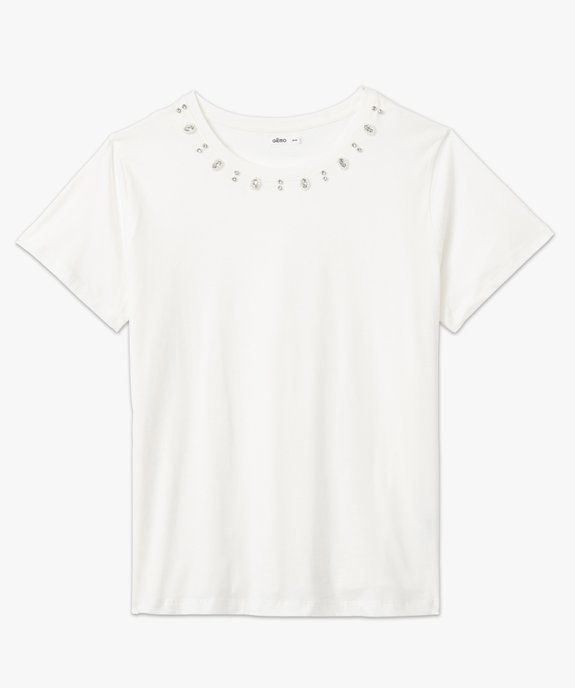 Tee-shirt à manches courtes et strass femme grande taille  vue5 - GEMO (G TAILLE) - GEMO