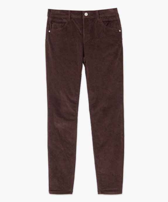 Pantalon femme en velours coupe slim vue4 - GEMO(FEMME PAP) - GEMO