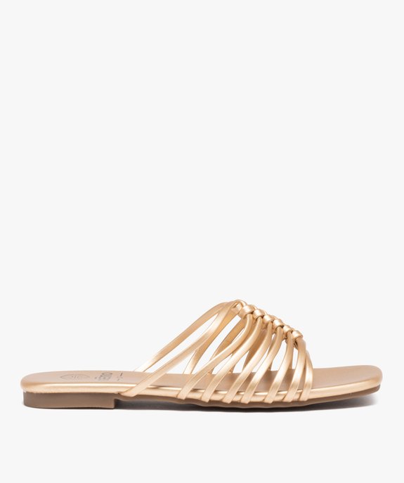 Mules femme à talon plat dessus à fines brides unies vue1 - GEMO (CASUAL) - GEMO