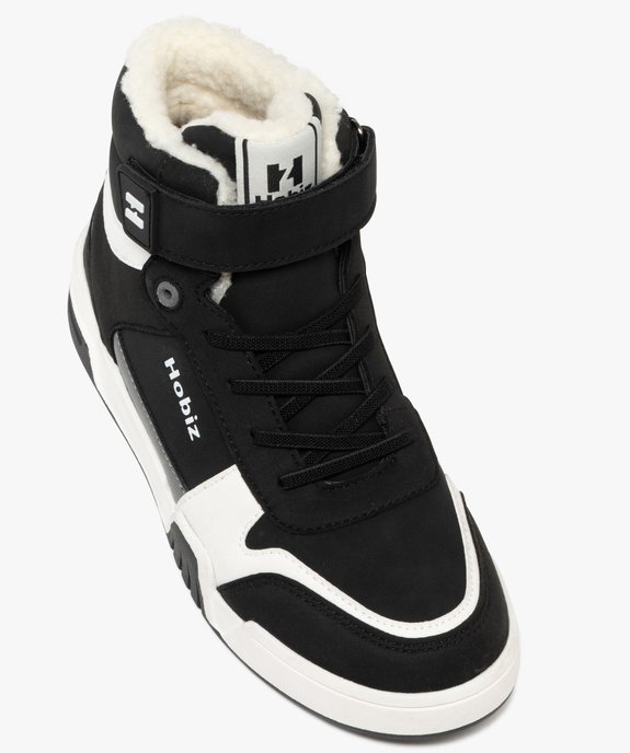 Boots garçon fourrées sherpa en suédine et à scratch - Hobiz vue6 - HOBIZ - GEMO