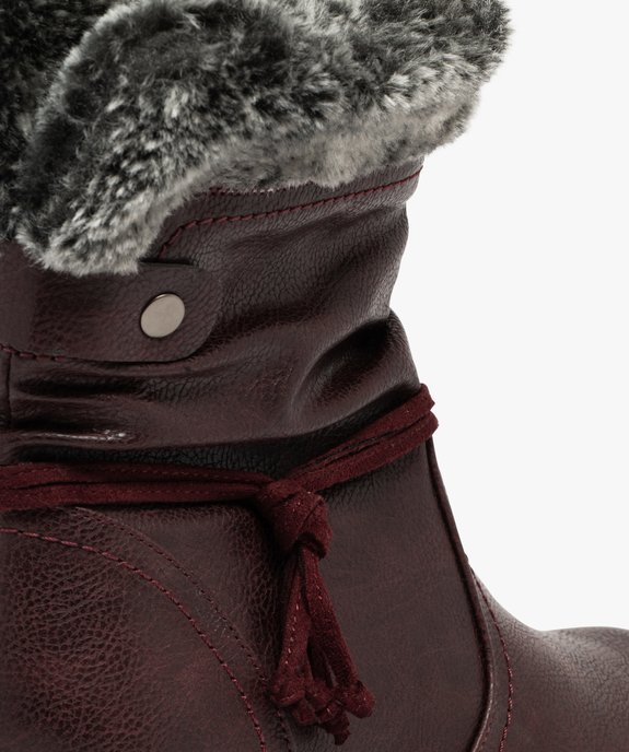 Boots femme fourrées confort à talon compensé et col duveteux vue6 - G'FLEX - GEMO