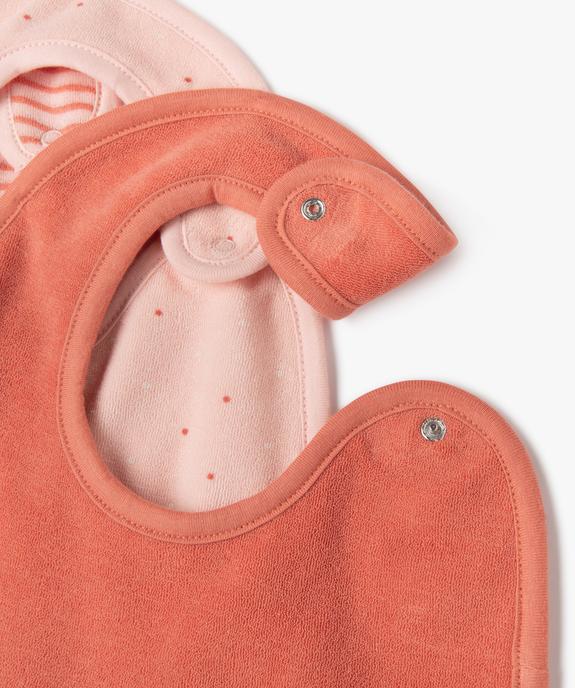 Bavoirs en éponge fermeture pression bébé fille (lot de 5) vue2 - GEMO(BB COUCHE) - GEMO