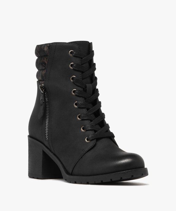 Boots femme à talon avec col matelassé et pailleté à motifs vue2 - GEMO(URBAIN) - GEMO
