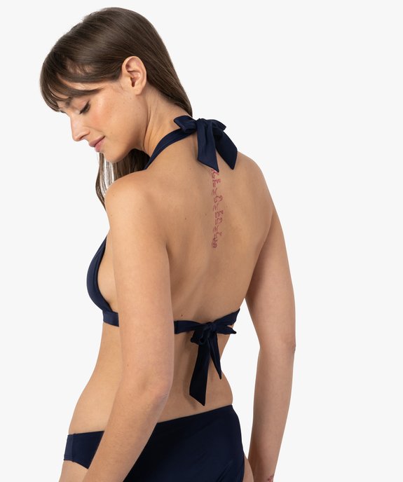 Haut de maillot de bain femme triangle uni vue2 - GEMO (PLAGE) - GEMO