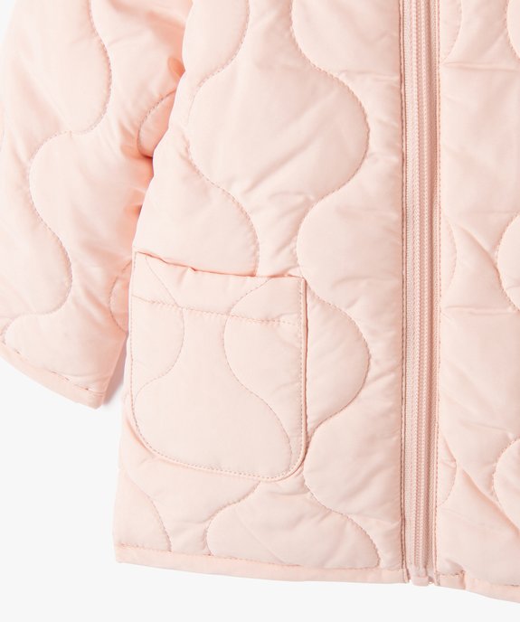 Blouson bébé fille matelassé à capuche vue3 - GEMO 4G BEBE - GEMO