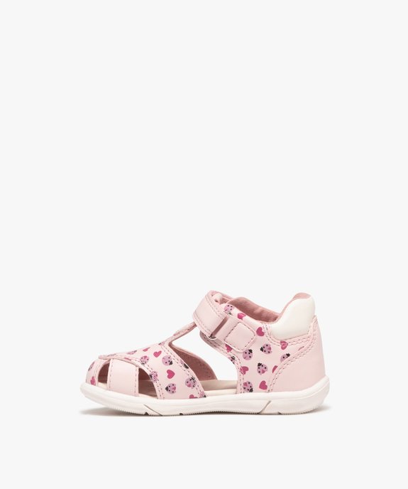 Chaussures ouvertes à scratch imprimées bébé fille - Geox vue3 - GEOX - GEMO
