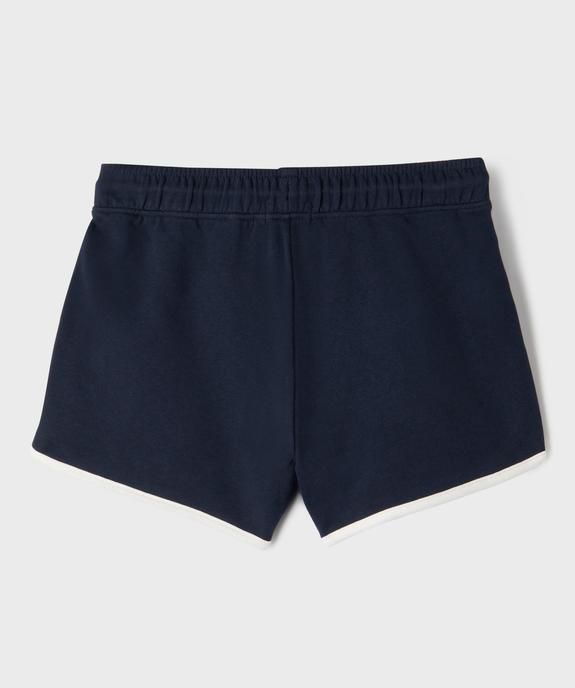 Short en maille bouclette avec liserés contrastants fille vue3 - GEMO 4G FILLE - GEMO