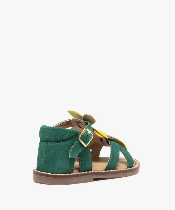 Sandales bébé fille dessus cuir en forme de fleurs – NA! vue4 - NA! - GEMO