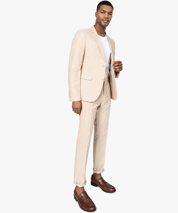 Veste de costume homme en lin majoritaire vue6 - GEMO (HOMME) - GEMO