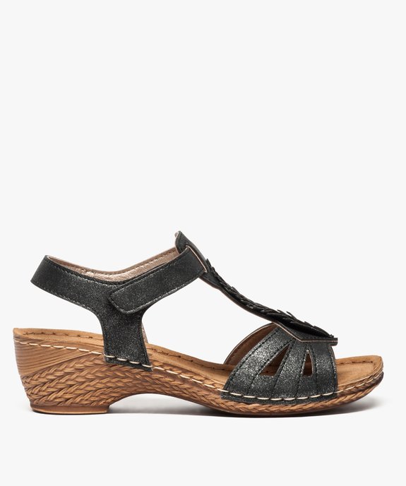 Sandales femme confort dessus pailleté à bride scratch vue1 - GEMO (CONFORT) - GEMO