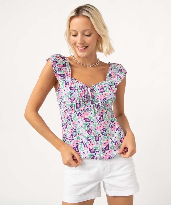 Blouse femme à larges bretelles smockées vue1 - GEMO(FEMME PAP) - GEMO