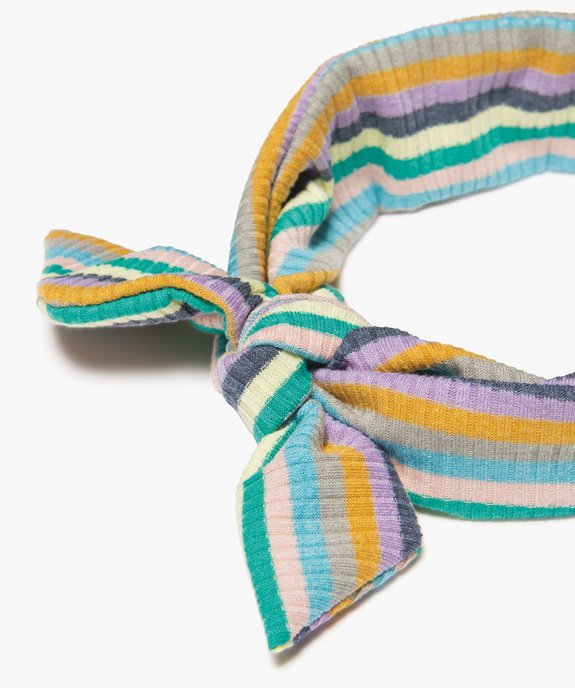 Bandeau pour cheveux femme en maille côtelée rayée vue2 - GEMO (ACCESS) - GEMO