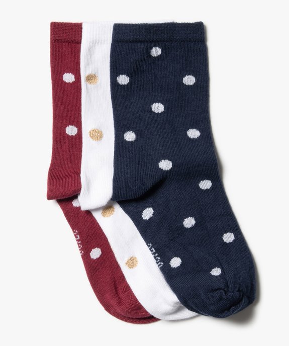 Chaussettes hautes à pois fille (lot de 3) vue1 - GEMO (ENFANT) - GEMO
