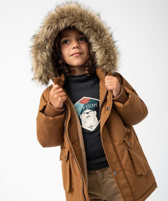 Parka déperlante avec doublure chaude et capuche garçon vue1 - GEMO 4G GARCON - GEMO