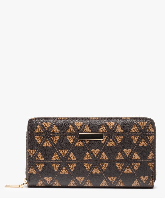 Portefeuille femme zippé à motifs vue1 - GEMO (ACCESS) - GEMO