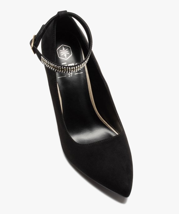 Escarpins femme unis à talon aiguille et bride strass vue5 - GEMO(URBAIN) - GEMO