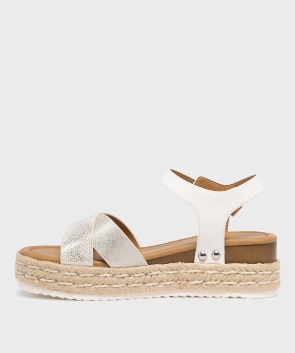 Sandales à talon compensé et semelle plateforme en corde femme vue3 - VALENTINA BALDA - GEMO