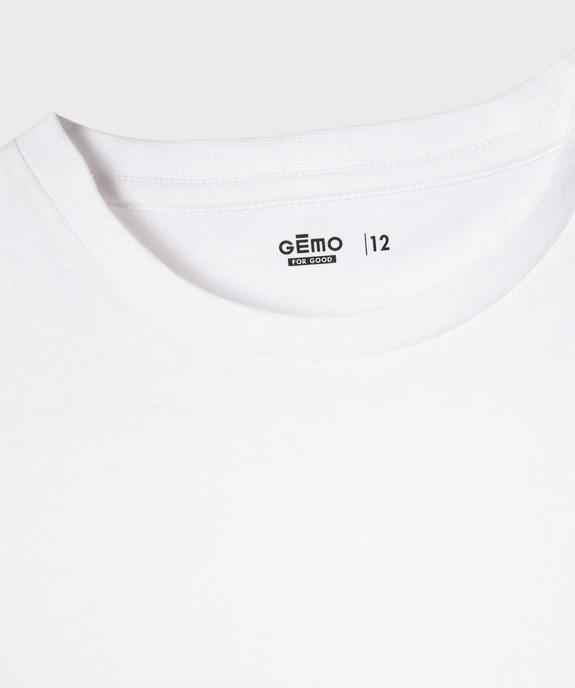 Tee-shirt à manches courtes uni garçon vue5 - GEMO (JUNIOR) - GEMO