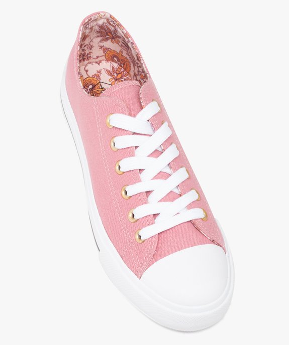 Baskets femme en toile unie et bout renforcé vue5 - GEMO 4G FEMME - GEMO