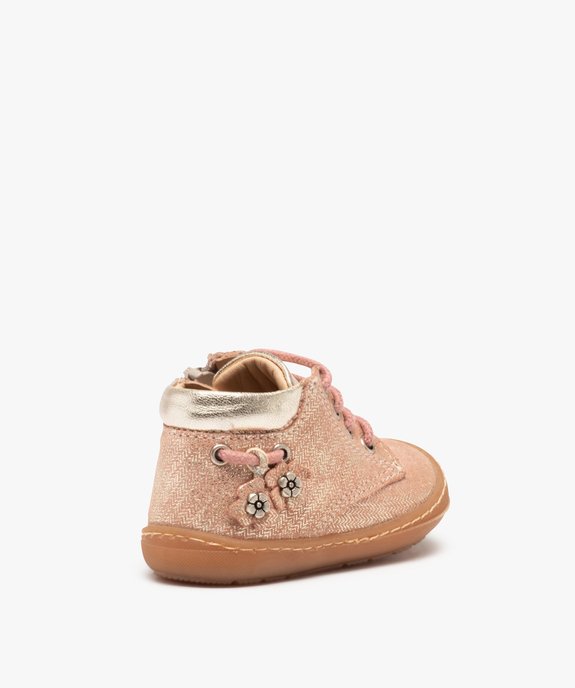 Chaussures premiers pas bébé fille dessus cuir – NA! vue5 - NA! - GEMO