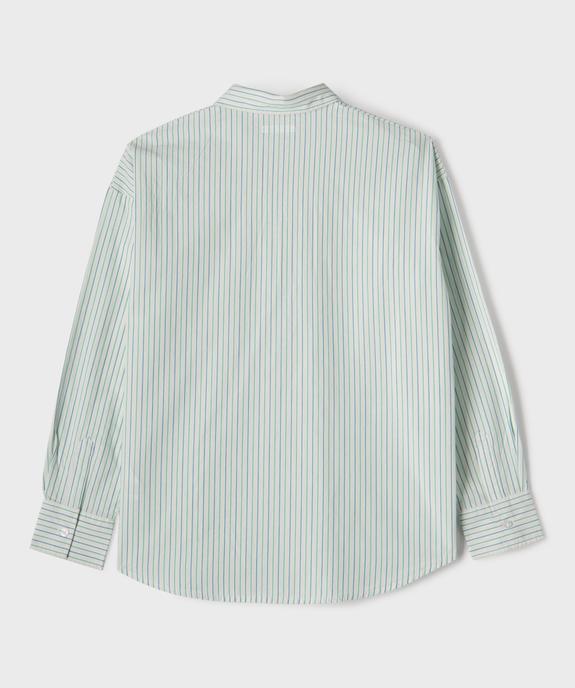 Chemise manches longues rayée en coton fille vue3 - GEMO (JUNIOR) - GEMO