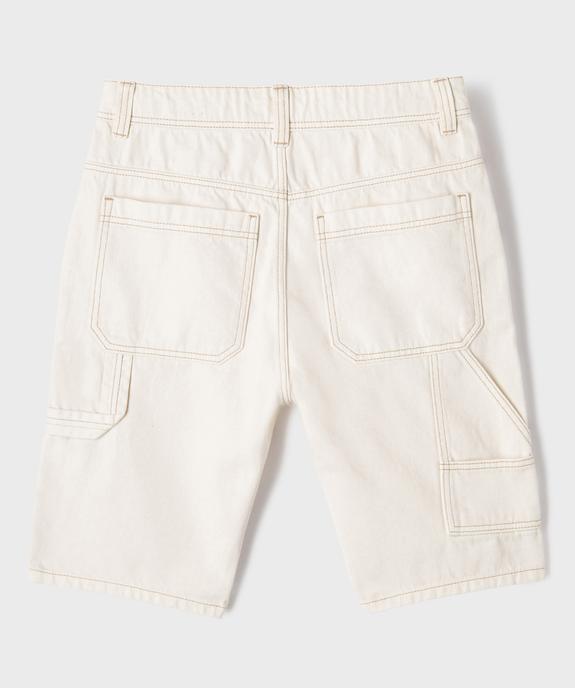 Bermuda en jean regular au coloris unique garçon vue3 - GEMO (JUNIOR) - GEMO