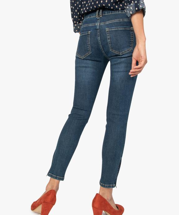 Jean femme coupe slim avec bas zippé vue3 - FOLLOW ME - GEMO