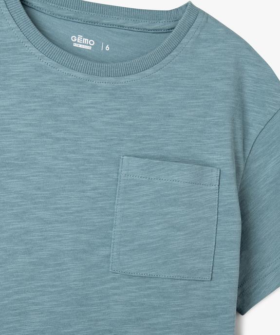 Tee-shirt à manches courtes avec poche poitrine garçon vue2 - GEMO 4G GARCON - GEMO