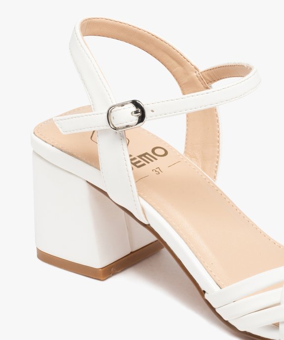 Sandales femme à talon et brides tressées unies vue6 - GEMO(URBAIN) - GEMO
