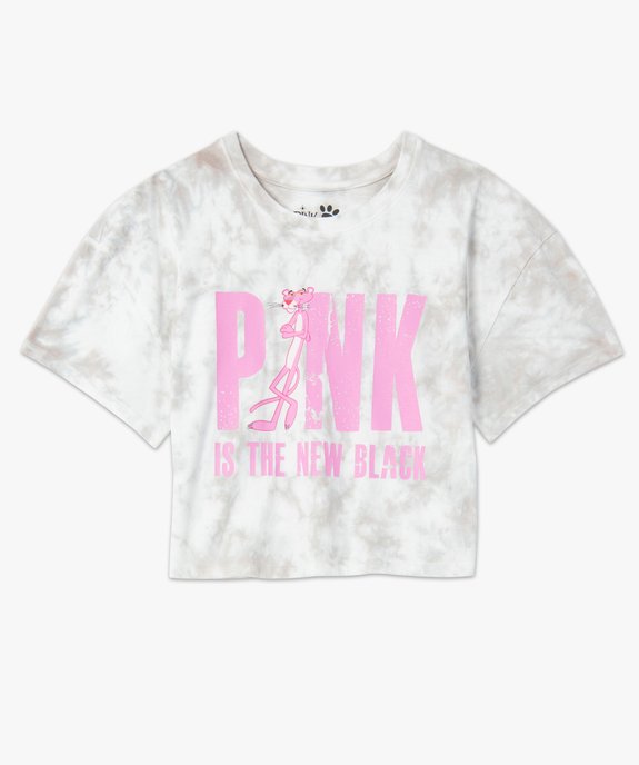 Tee-shirt femme court avec motif sur le buste – La panthère rose vue4 - PANTHERE  ROSE - GEMO