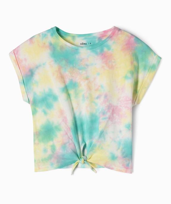 Tee-shirt oversize à manches courtes effet tie and dye fille vue2 - GEMO (ENFANT) - GEMO